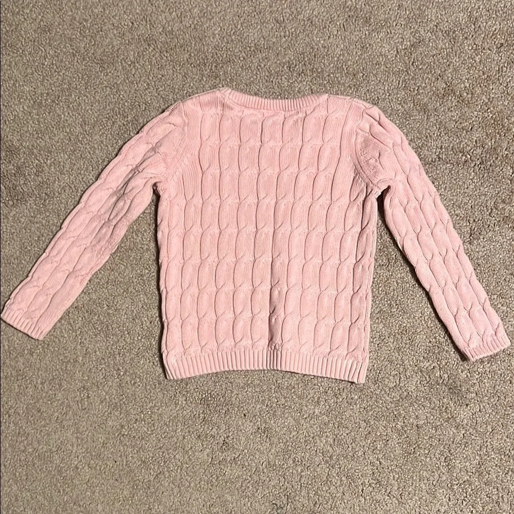 Gymboree Pink Crew Neck Cable Knit Sweater